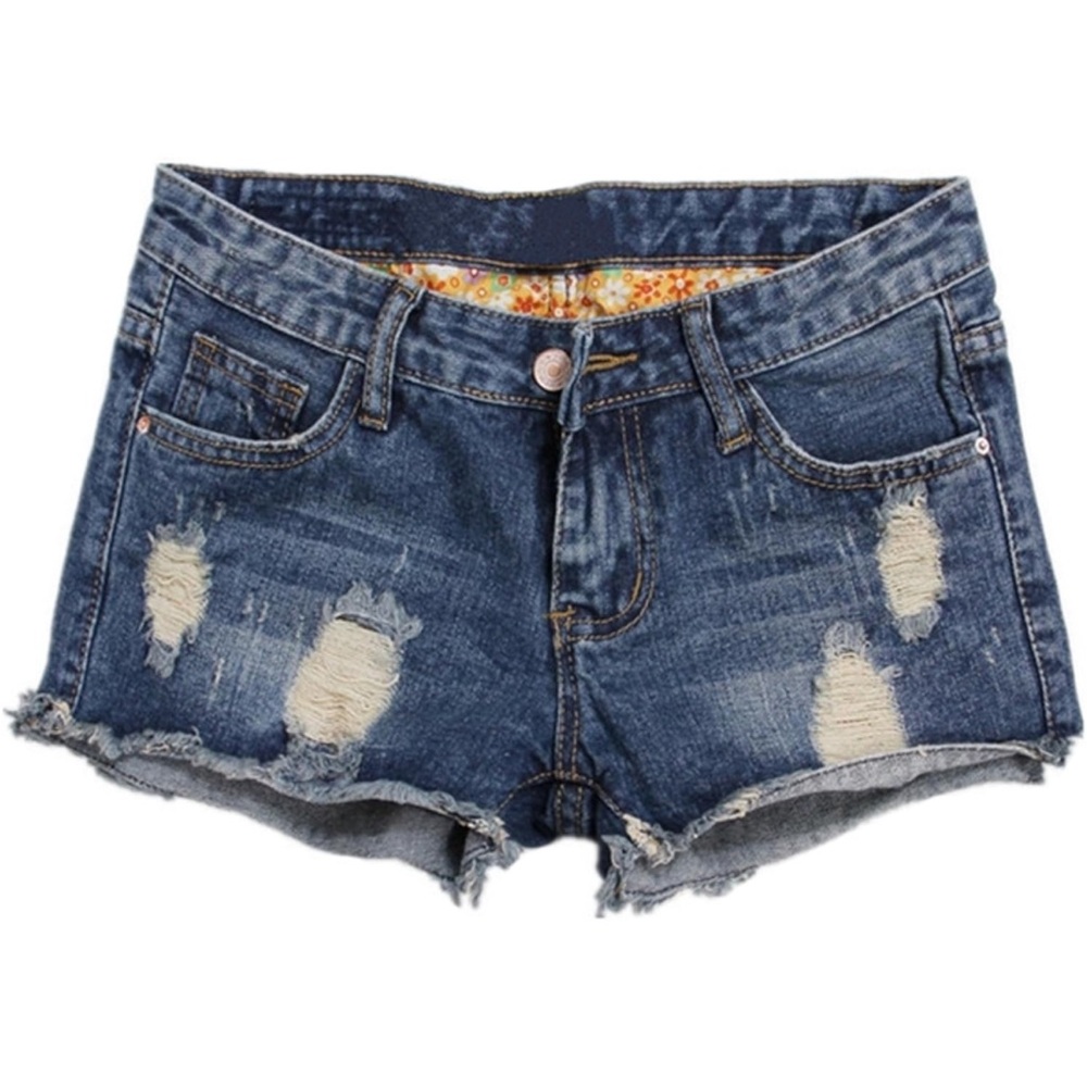 Women’s Vintage Distressed Fringe Denim Shorts
